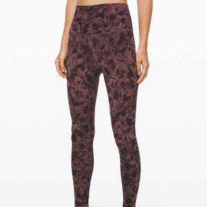Lululemon Women's Align Pants Mini Dusk Floral Antique Bark Black - Size 2